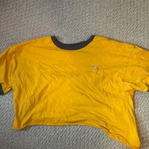 champion crop top yellow
